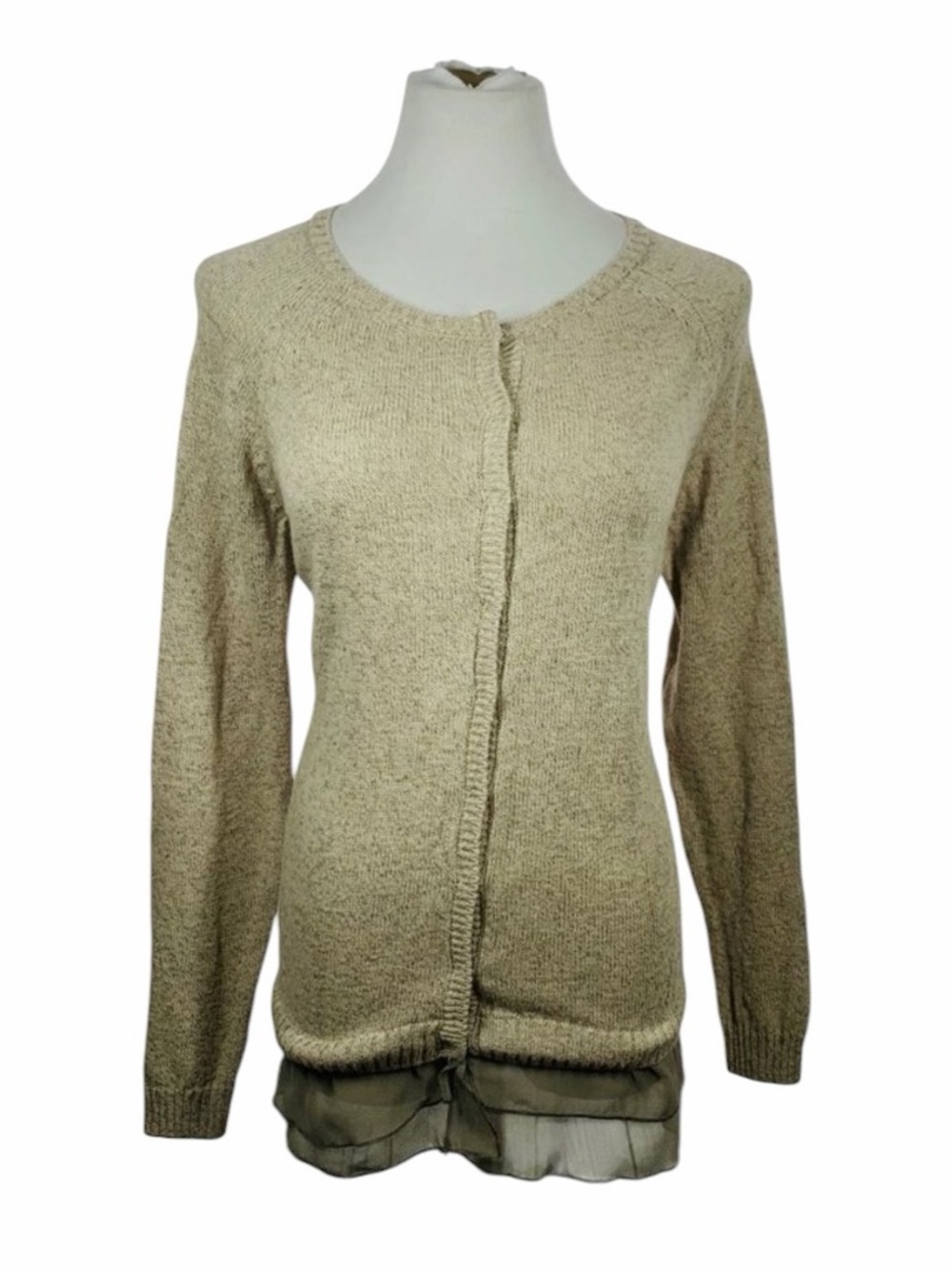 Soft Surroundings Oatmeal Button Front Cardigan - Medium